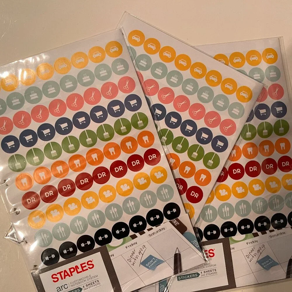 Organizational Stickers for Notebooks, Calendars & Datebooks (3 packs / new/x)